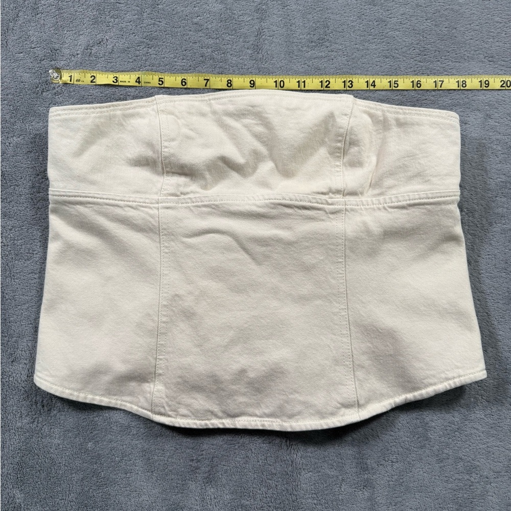Zara Women’s XL Cream/Tan Denim Strapless Corset/Bandeau